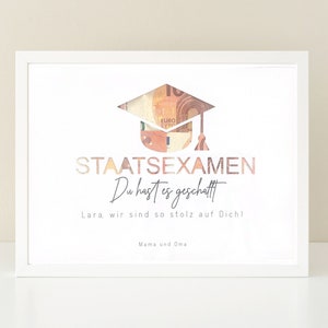 Cash gift for the state exam - law, medicine, pharmacy for graduation - personalized - packaging