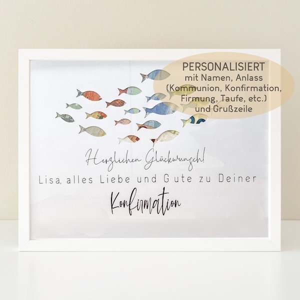 Geldgeschenk-Karte zur Konfirmation, Firmung, Kommunion, Taufe - Personalisiert