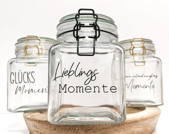 Erinnerungsglas - Glücksglas - Glücksmomente - Marmeladenglasmomente - Einmachglas