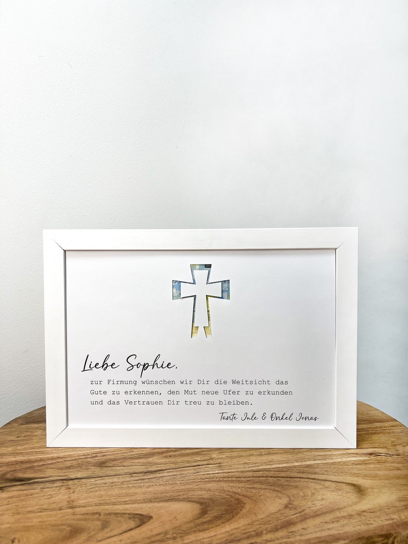 Money gift card for confirmation, confirmation, communion, baptism personalised image 2