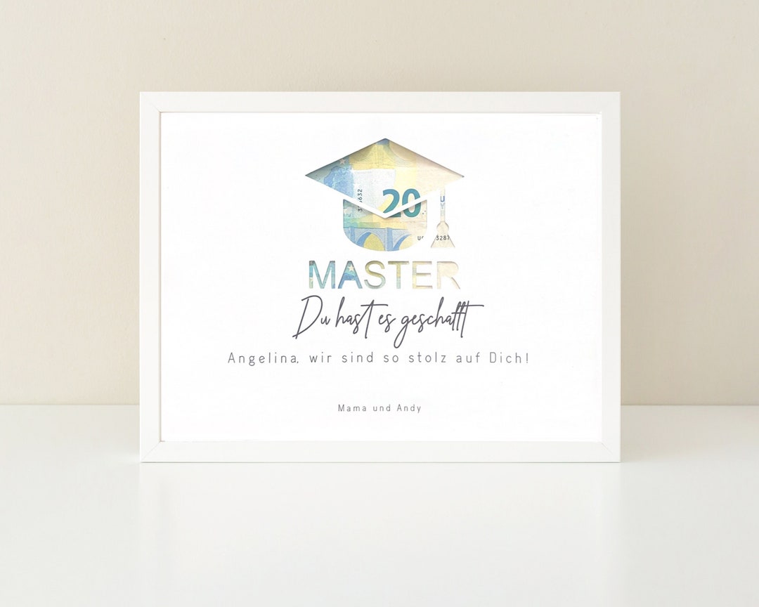 Geldgeschenk zum Master personalisiert Verpackung Etsy.de
