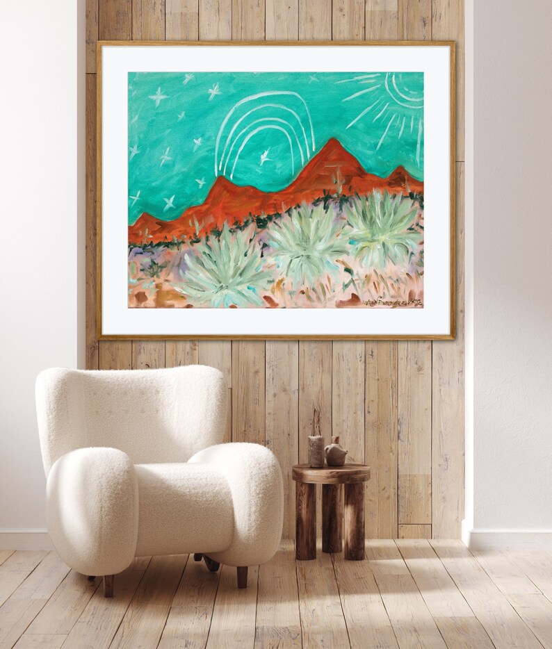 Agave Desert Landscape Giclée Art Print Oil Painting Southwest Boho ...