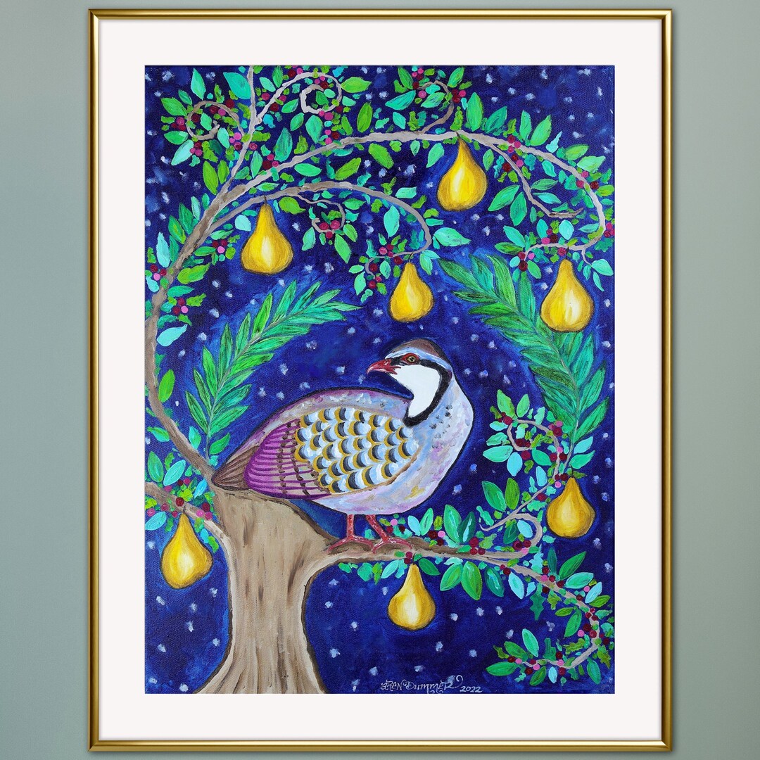 A Partridge in a Pear Tree Giclée Fine Art Print of Original Oil ...