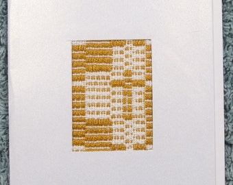 Gold Cross handwoven blank note card