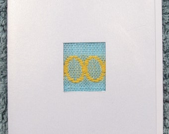 Gold Rings handwoven blank note card