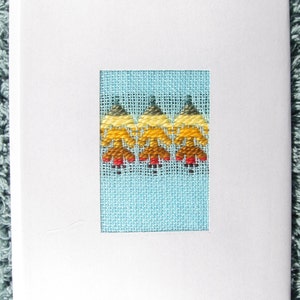Falling Leaves (yellow) handwoven blank note card