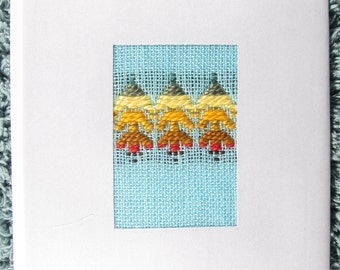 Falling Leaves (yellow) handwoven blank note card