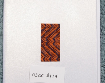 Orange/Navy Zigzags Handwoven Blank Greeting Card