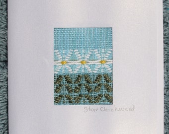 Star Chickweed handwoven blank note card