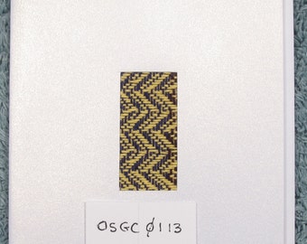 Yellow/Navy Zigzags Handwoven Blank Greeting Card