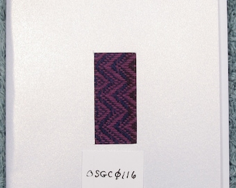 Purple/Navy Zigzags Handwoven Blank Greeting Card