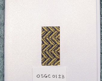 Yellow/Navy Zigzags Handwoven Blank Greeting Card