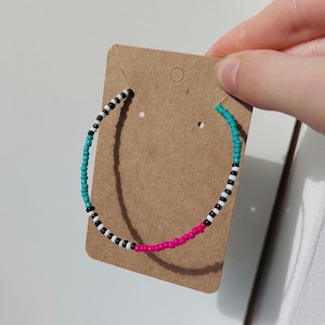 Colour block black and white choker/ black and white necklace/ colourful seed bead jewellery/ beaded necklace/ summer necklace