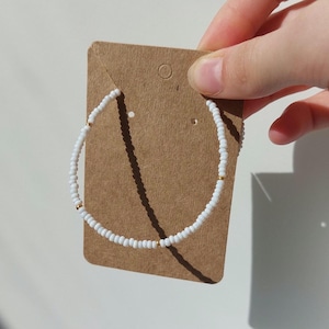 White seed bead necklace/ white and gold necklace/ summer necklace/ white gold beaded choker/ minimalist jewellery/ beaded jewelry