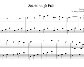 Scarborough Fair (Piano Sheet Music) - Beautiful Easy Arrangement | Digital Download