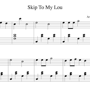 Skip To My Lou (Piano Sheet Music) - Digital Download