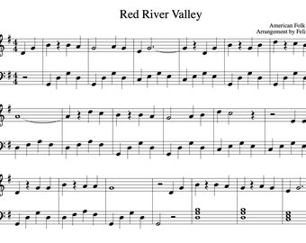 Red River Valley (Beautiful Easy Arrangement) Piano Sheet Music - Digital Download