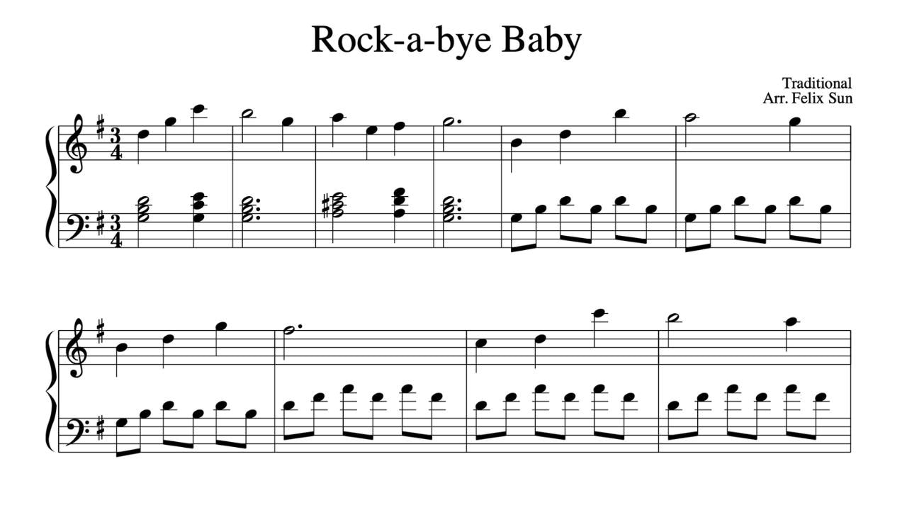 Rock-a-bye Baby (piano Sheet Music) - Beautiful Easy
