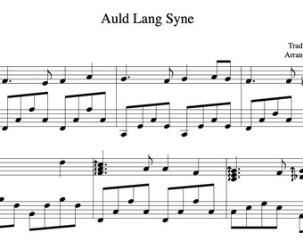 Auld Lang Syne (Piano Sheet Music) - Digital Download