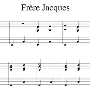 Frère Jacques (Partitura para piano) - Hermoso solo de piano / Descarga digital