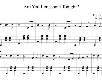 Are You Lonesome Tonight? (Piano Sheet Music) - Beautiful Easy Arrangement | Digital Download