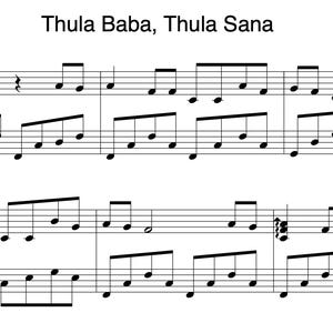 Thula Baba, Thula Sana (Piano Solo - Canción de cuna sudafricana) / Partitura - Descarga digital