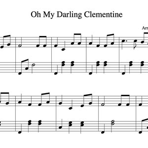 Oh My Darling Clementine (Piano Sheet Music) - Beautiful Easy Arrangement | Digital Download