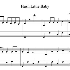 Hush Little Baby (Traditional Lullaby) - Piano Sheet Music - Beautiful Easy Arrangement - Digital Download