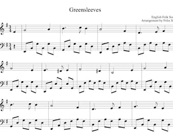 Greensleeves (What Child is This?) - Beautiful Piano Arrangement - Sheet Music