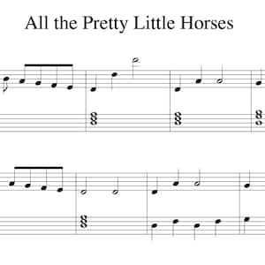 All the Pretty Little Horses (Beautiful Easy Piano Solo) - Sheet Music for Beginners | Digital Download