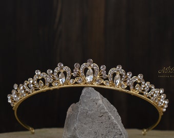 Wedding Tiara Crystals Silver Crown Bride Bridal Accessories Head Hair Rhinestone Diamond Gold Diadem