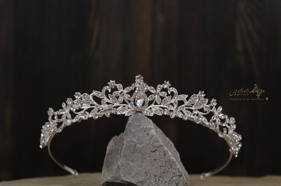 Diamond rhinestone silver wedding bridal tiara Bridal Crown Wedding Tiara CONSTANCE | EDEN LUXE Bridal main image 4