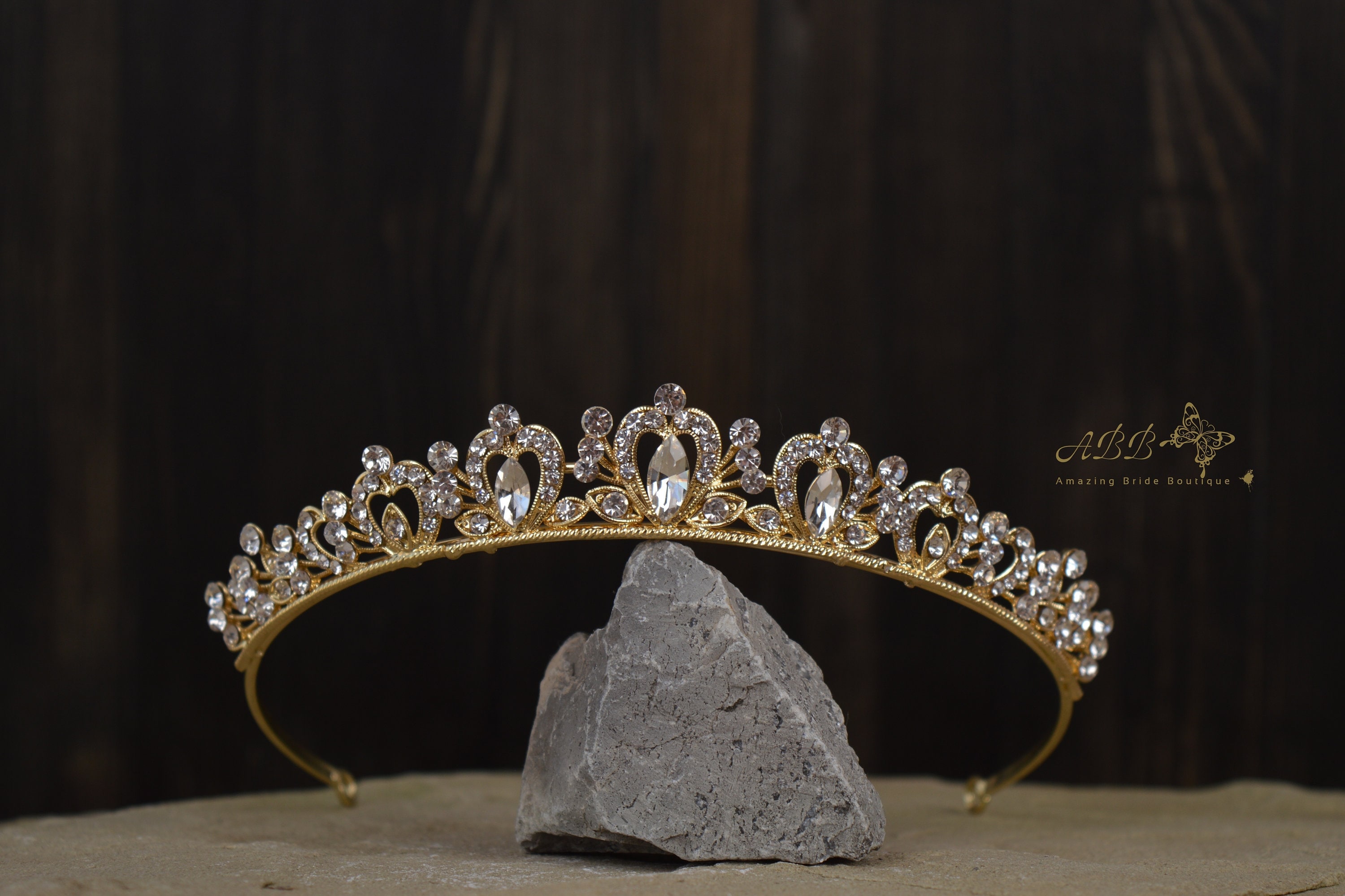 Wedding Tiara Crystals Silver Crown Bride Bridal Accessories Head Hair Rhinestone Diamond Gold Diadem