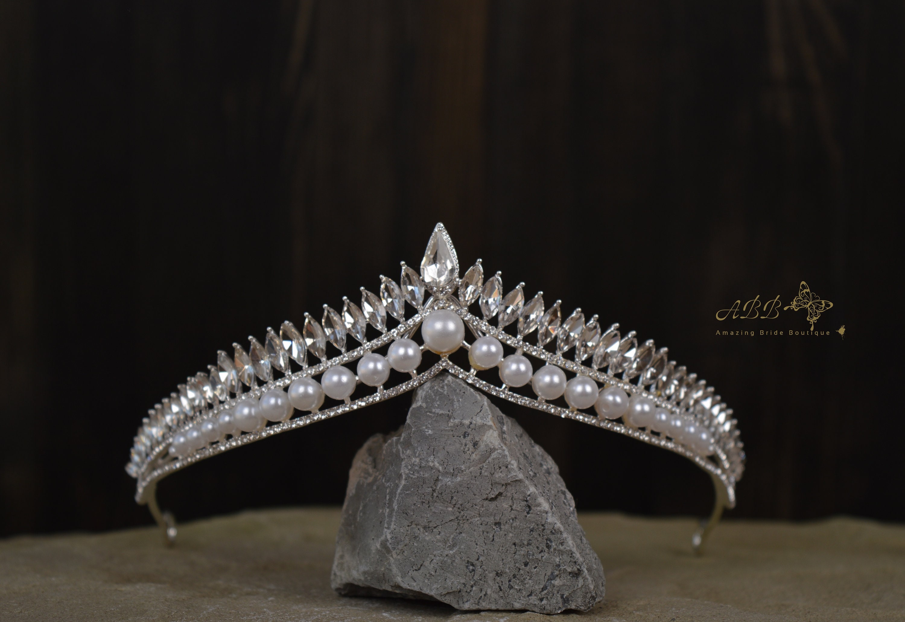 Wedding Tiara Crystals Silver Crown Bride Bridal Accessories 
