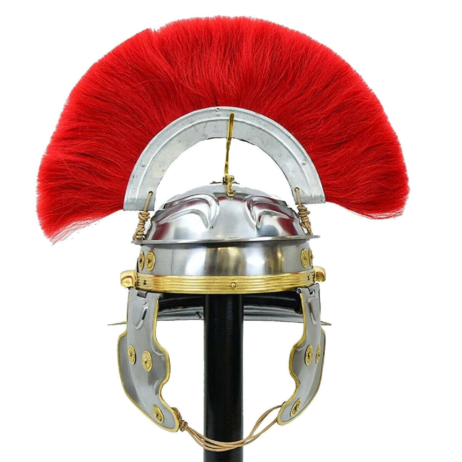 Medieval Armor Helmet Roman Centurion with Red Plume Crest Etsy