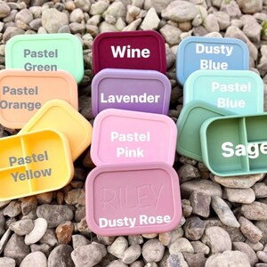Personalized Bento Box With Name Engraving - 3 Compartment Silicone Lunch Box For Work, Travel, Adults