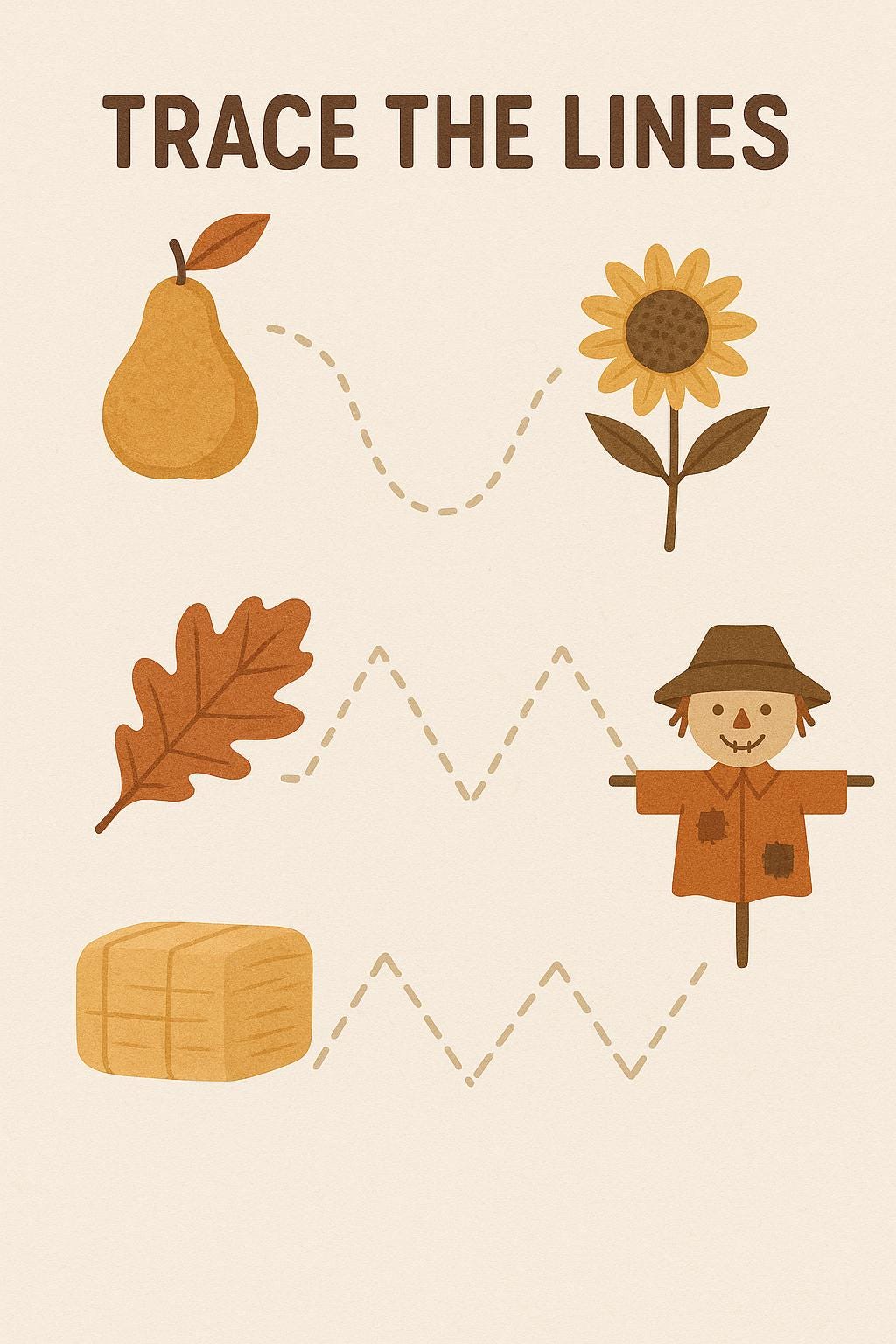 Fall Trace Pages Fall Trace the Lines Printable | Preschool, Montessori, Reggio, Home ...