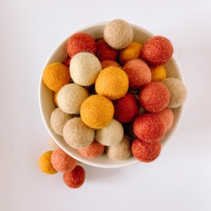 50 2cm Boho Rainbow Felt Ball Bundle - Matching Colours As The Boho Rainbow, 10 Of Each Colour