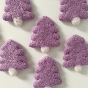 1 Thin Felt Purple Tree - 9cm | Purple decor, pastel Christmas, sensory play, sugar plum decor, Christmas decor, Christmas ornament