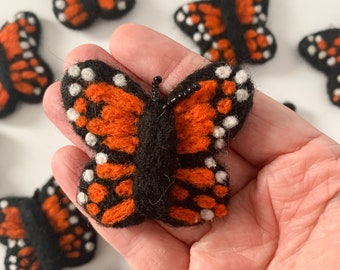 1 Felt Monarch Butterfly - 5cm | felt bugs, bug toys, butterfly decor, felt garland, sensory bin, sensory play, butterflies, butterfly craft