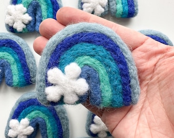 1 Frosty Ice Felt Winter Rainbow | frozen decor, frozen garland, holiday decor, sensory play, Elsa, Anna
