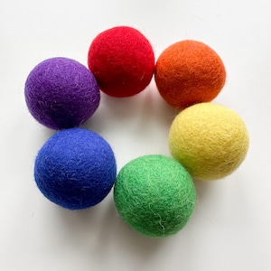 Large Primary Colors Wool Balls / Big Felt Balls / Large Felt
