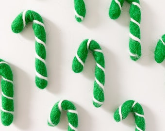 1 Green With White Stripes Candy Cane - 7cm | Christmas, Christmas decor, Christmas ornaments, sensory play, sensory kits