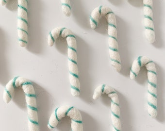 1 White With Blue Stripes Candy Cane - 7cm | stocking stuffer, Christmas decor, Christmas tree, ornament, Flisat table, kids toys