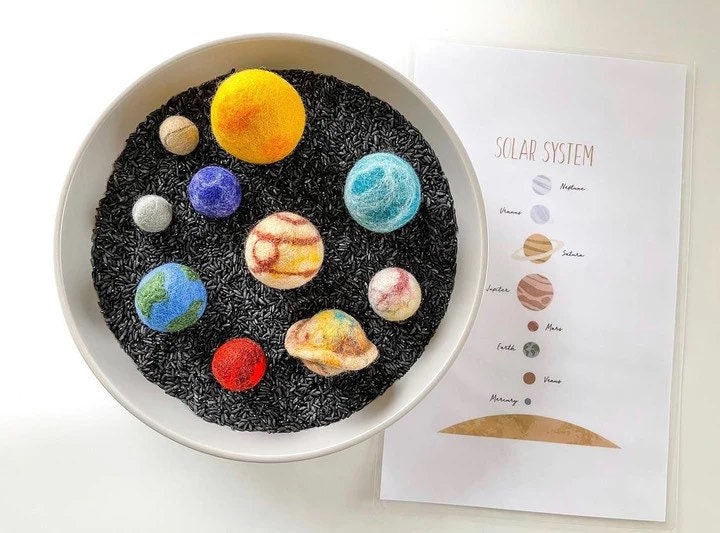 Felt Solar System Set of 10 | Planet Mobile, Planet Decor, Solar System ...