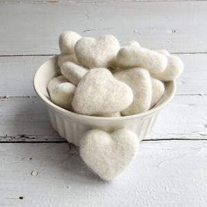 One White  Felt Heart 4-5cm | Valentine’s Day garland, Valentine’s Day toys, Valentine’s Day decor, felt heart, felted heart