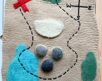 Felt Pirate Play Mat (Mat Only)| felt toys, felt pirate ship, pirates, pirate toys, pirate theme, pirate decor, pirate party, treasure chest