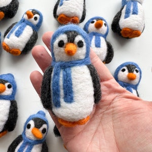 1 Felt Penguin With Dark Blue Hat | Sensory Play, Christmas Ornament, Penguin Decor, Penguin Toys, Sensory Kit, Kids Toys