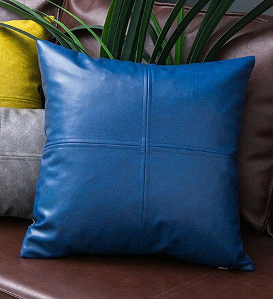 Genuine Leather Cushion Covers, Soft Leather Pillow Case, Gift Pillow