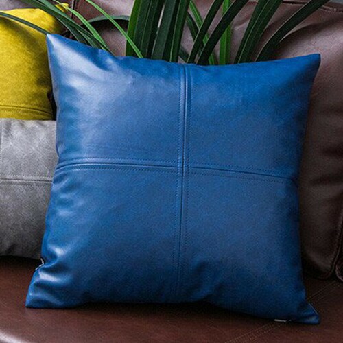 Genuine Leather Cushion Covers Soft Leather Pillow Case Gift Etsy